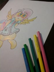 Size: 250x333 | Tagged: safe, artist:fluttersdoodles, imported from derpibooru, fluttershy, female, pencil drawing, traditional art