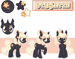 Size: 2048x1617 | Tagged: safe, artist:sleepyygh0st, imported from derpibooru, oc, oc only, oc:starlette, pony, gradient background, reference sheet, solo