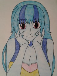 Size: 1536x2048 | Tagged: safe, artist:c_w, imported from derpibooru, sonata dusk, human, equestria girls, female, looking at you, solo, traditional art