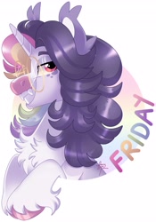 Size: 2871x4096 | Tagged: safe, artist:fizzlefer, imported from derpibooru, oc, oc only, pony, unicorn, bust, glasses, portrait, simple background, solo, white background