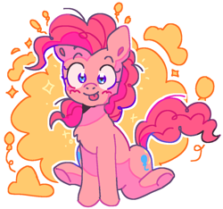 Size: 1073x1004 | Tagged: safe, artist:marshukitty, imported from derpibooru, pinkie pie, earth pony, pony, blushing, female, mare, solo, tongue out
