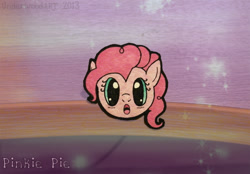 Size: 924x643 | Tagged: safe, artist:underwoodart, imported from derpibooru, pinkie pie, earth pony, craft, head only, looking at you, paper child, papercraft, photo, traditional art, wow