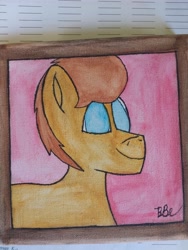 Size: 4608x3456 | Tagged: safe, artist:acid flask, imported from derpibooru, oc, oc:bold action, 2d, art dump, bust, canvas, drawing, looking at you, male, paper, portrait, signature, smiling, smiling at you, solo, stallion, traditional art, watercolor painting