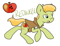 Size: 1024x787 | Tagged: safe, artist:fairiegirl101, imported from derpibooru, oc, oc only, oc:redwell, earth pony, earth pony oc, male, offspring, parent:braeburn, parent:trixie, parents:trixburn, simple background, solo, white background