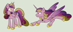 Size: 1024x452 | Tagged: safe, artist:fairiegirl101, imported from derpibooru, princess cadance, alicorn, pony, evil cadance, female, glowing, glowing eyes, simple background, solo
