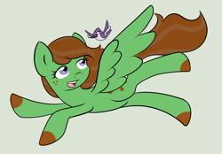 Size: 1600x1112 | Tagged: safe, artist:fairiegirl101, imported from derpibooru, oc, oc only, bird, hummingbird, pegasus, pony, female, pegasus oc, simple background, solo