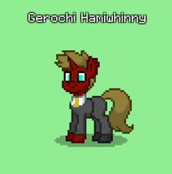 Size: 820x826 | Tagged: safe, imported from derpibooru, oc, oc only, oc:gerochi hamiwhinny, bat pony, bat pony unicorn, hybrid, unicorn, clothes, crystal curtain: world aflame, horn, necktie, neighpon, nuclear physicist