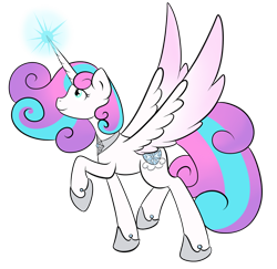 Size: 1280x1245 | Tagged: safe, artist:fairiegirl101, imported from derpibooru, princess flurry heart, alicorn, pony, female, glowing, glowing horn, horn, older, older flurry heart, simple background, solo, transparent background