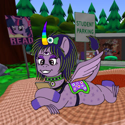 Size: 1600x1600 | Tagged: safe, imported from derpibooru, alicorn, second life, toil n. trouble doodle, whinny hollow university