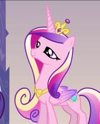 Size: 324x402 | Tagged: safe, imported from derpibooru, screencap, princess cadance, alicorn, pony, games ponies play, female, folded wings, mare, smug, solo, wings