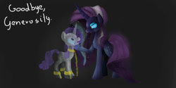 Size: 2000x1000 | Tagged: safe, artist:ryma2001, imported from derpibooru, nightmare rarity, rarity, pony, duality, duo, female