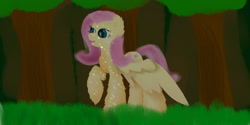 Size: 3000x1500 | Tagged: safe, artist:ryma2001, imported from derpibooru, fluttershy, pegasus, pony, female, forest, nature, solo