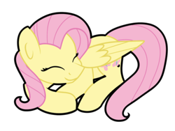 Size: 400x300 | Tagged: safe, artist:fluttershydaily, imported from derpibooru, fluttershy, pegasus, pony, eyes closed, lying down, simple background, sleeping, smiling, transparent background