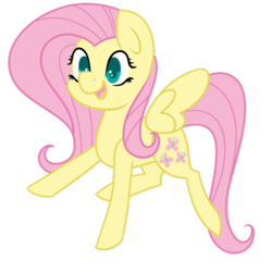 Size: 400x400 | Tagged: safe, artist:fluttershydaily, imported from derpibooru, fluttershy, chibi, simple background, smiling, transparent background