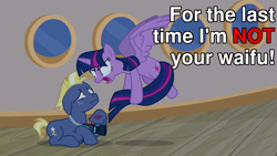 Size: 1280x720 | Tagged: safe, edit, edited screencap, imported from derpibooru, screencap, star tracker, twilight sparkle, alicorn, once upon a zeppelin, airship, angry, camera, caption, image macro, text, twilight sparkle (alicorn), yelling, zeppelin