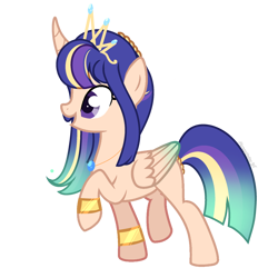 Size: 2048x2048 | Tagged: safe, artist:harmonyvitality-yt, imported from derpibooru, oc, oc only, alicorn, pony, alicorn oc, base used, bracelet, female, horn, jewelry, mare, raised hoof, simple background, solo, transparent background, wings