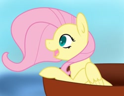 Size: 400x309 | Tagged: safe, artist:fluttershydaily, imported from derpibooru, fluttershy, breeze, hot air balloon, peeking, smiling, wind