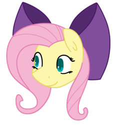Size: 400x400 | Tagged: safe, artist:fluttershydaily, imported from derpibooru, fluttershy, bow, hair bow, simple background, smiling, transparent background