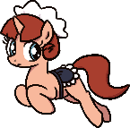 Size: 145x143 | Tagged: safe, artist:algoatall, red ribbons (character), pony, unicorn, clothes, female, horn, lowres, maid, mare, simple background, solo, transparent background