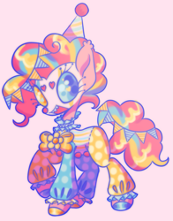 Size: 1139x1455 | Tagged: safe, artist:webkinzworldz, imported from derpibooru, pinkie pie, earth pony, pony, clown, clown makeup, clown nose, hat, heterochromia, party hat, red nose