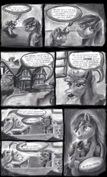 Size: 1741x2860 | Tagged: safe, artist:obsequiosity, imported from derpibooru, derpy hooves, pegasus, pony, charcoal (medium), comic, female, grayscale, mare, monochrome, traditional art