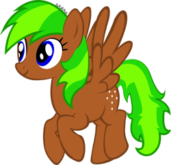 Size: 1024x987 | Tagged: safe, artist:sarahstudios11, imported from derpibooru, oc, oc only, oc:starry woods, pegasus, pony, pegasus oc, smiling, solo, spread wings, vector, wings