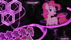 Size: 1920x1080 | Tagged: artist needed, safe, artist:forgotten5p1rit, edit, imported from derpibooru, pinkie pie, earth pony, pony, abstract background, female, hexagon, looking sideways, looking up, mare, name, open mouth, open smile, smiling, solo, sparkles, swirls, wallpaper, wallpaper edit