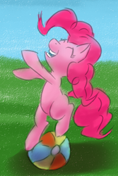 Size: 472x708 | Tagged: safe, artist:obsequiosity, imported from derpibooru, pinkie pie, earth pony, pony, ball, female, solo