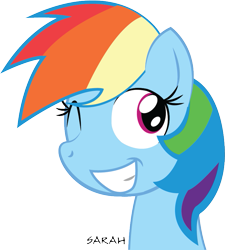 Size: 761x845 | Tagged: safe, artist:sarahstudios11, imported from derpibooru, rainbow dash, pegasus, pony, female, mare, one eye closed, smiling, solo, vector, wink