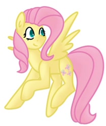 Size: 400x478 | Tagged: safe, artist:fluttershydaily, imported from derpibooru, fluttershy, floating, simple background, smiling, spread wings, white background, wings