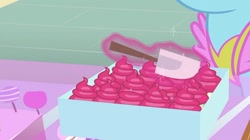 Size: 992x557 | Tagged: safe, imported from derpibooru, screencap, cup cake, pony, cake, food