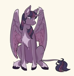 Size: 701x720 | Tagged: safe, artist:goblin, imported from derpibooru, twilight sparkle, alicorn, pony, female, mare, no mouth, redesign, simple background, solo, twilight sparkle (alicorn), white background