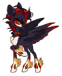 Size: 1280x1568 | Tagged: safe, artist:webkinzworldz, imported from derpibooru, pegasus, pony, black and red, black and red mane, chest fluff, crossover, edgy, gemstones, ponified, red eyes, shadow the hedgehog, simple background, solo, sonic the hedgehog (series), unshorn fetlocks, white background