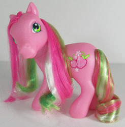 Size: 591x600 | Tagged: safe, imported from derpibooru, pony, berries 'n cherries, curled mane, g3, irl, photo, solo, toy