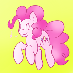 Size: 1036x1042 | Tagged: safe, artist:phillnana, imported from derpibooru, pinkie pie, earth pony, pony, ^^, eyes closed, music notes, smiling, solo