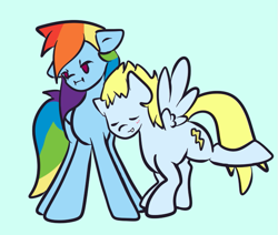 Size: 669x566 | Tagged: safe, artist:phillnana, imported from derpibooru, rainbow dash, oc, pegasus, pony, duo, female, mare, simple background