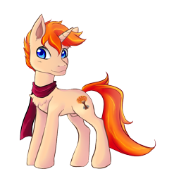 Size: 780x789 | Tagged: safe, artist:coremint, imported from derpibooru, oc, oc:birch, pony, unicorn, clothes, male, scarf, stallion