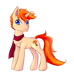 Size: 780x789 | Tagged: safe, artist:coremint, imported from derpibooru, oc, oc:birch, pony, unicorn, clothes, male, scarf, stallion