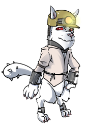 Size: 1280x1920 | Tagged: safe, artist:leastways, imported from derpibooru, oc, oc only, oc:albus, diamond dog, fallout equestria, helmet, mining helmet