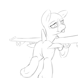 Size: 2500x2500 | Tagged: artist needed, safe, imported from derpibooru, oc, oc only, oc:air liner, original species, plane pony, pony, boeing 777, butt, cute, female, flying, looking at you, looking back, looking back at you, mare, mlem, monochrome, outlines only, plane, plot, silly, simple background, smiling, solo, tongue out, white background