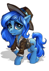 Size: 463x672 | Tagged: safe, artist:leastways, imported from derpibooru, oc, oc:zap apple, earth pony, pony, clothes, cowboy hat, female, filly, foal, hat, jacket