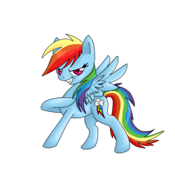 Size: 512x512 | Tagged: safe, artist:tami-kitten, imported from derpibooru, rainbow dash, pegasus, pony, cocky, female, grin, mare, raised hoof, simple background, smiling, solo, spread wings, transparent background, wings