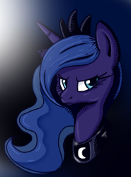 Size: 191x258 | Tagged: safe, artist:tami-kitten, imported from derpibooru, princess luna, alicorn, pony, female, gradient background, jewelry, looking at you, mare, picture for breezies, regalia, solo, staring into your soul, stern