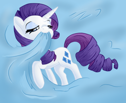 Size: 408x336 | Tagged: safe, artist:tami-kitten, imported from derpibooru, rarity, pony, unicorn, fabric, female, lidded eyes, looking at you, mare, simple background, solo