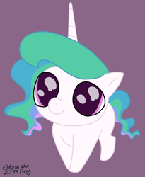 Size: 982x1200 | Tagged: safe, artist:eklipsethepony, imported from derpibooru, princess celestia, alicorn, pony, big eyes, cute, cutelestia, ethereal mane, ethereal tail, female, mare, smiling, smol, solo, tail, weapons-grade cute