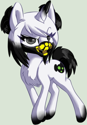 Size: 352x506 | Tagged: safe, artist:tami-kitten, imported from derpibooru, oc, oc only, pony, unicorn, chest fluff, ear fluff, looking forward, mask, multicolored hair, request, solo