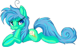 Size: 424x261 | Tagged: safe, artist:tami-kitten, imported from derpibooru, oc, oc only, oc:tamio pamio, pony, female, grumpy, looking at you, lying down, mare, messy mane, prone, side view, simple background, solo, transparent background