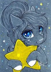 Size: 1240x1748 | Tagged: safe, artist:lailyren, imported from derpibooru, oc, oc only, oc:elizza, solo, stars