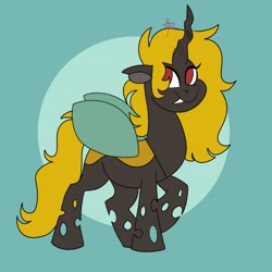 Size: 4096x4096 | Tagged: safe, artist:fizzlefer, imported from derpibooru, oc, oc only, changeling, pony, solo, yellow changeling