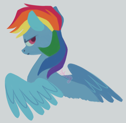 Size: 800x780 | Tagged: safe, artist:flightless-fox, imported from derpibooru, rainbow dash, pegasus, pony, gray background, simple background, solo